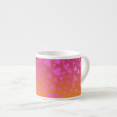 Falling Hearts Roze Sinaasappel Espresso Kop (Voorkant rechts)