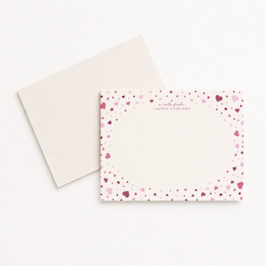 Falling Hearts Stationery Note Card Kaart