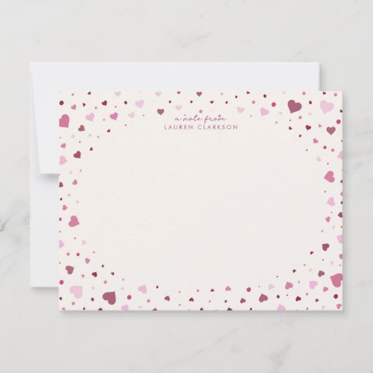 Falling Hearts Stationery Note Card Kaart (Voorkant)