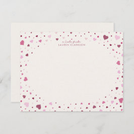 Falling Hearts Stationery Note Card Kaart