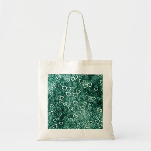 Falling Hearts - Teal Tote Bag (Voorkant)