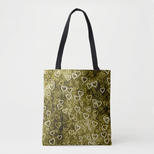 Falling Hearts - Yellow Tote Bag (Voorkant)