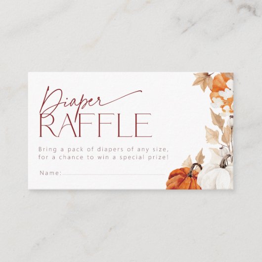 Falling in Love Baby shower Luier Raffle Ticket Informatiekaartje (Voorkant)