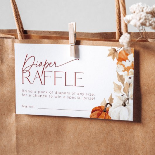 Falling in Love Baby shower Luier Raffle Ticket Informatiekaartje