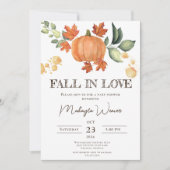Falling in Love Bewerkbare herfst laat Baby shower Kaart (Voorkant)