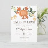 Falling in Love Bewerkbare herfst laat Baby shower Kaart (Staand voorkant)