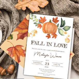Falling in Love Bewerkbare herfst laat Baby shower Kaart