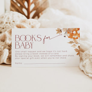 Falling in Love Books voor Baby shower Pumpkin Informatiekaartje