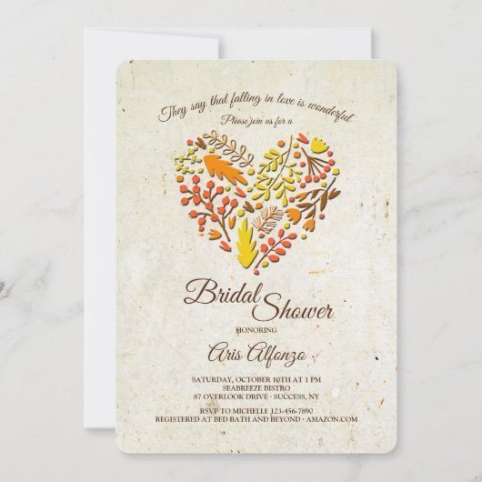 Falling in Love Bruids Douche Uitnodiging (Voorkant)