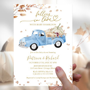 Falling In Love Budget Boy Baby shower Invitation Flyer