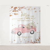 Falling In Love Girl Baby shower Achtergrond Wandkleed (Voorkant)