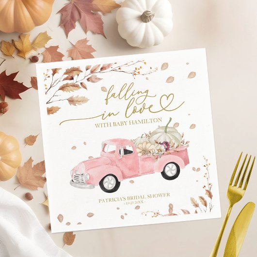 Falling In Love Girl Herfst Baby shower Servet