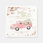 Falling In Love Girl Herfst Baby shower Servet (Voorkant)