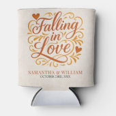 Falling in Love Modern Autumn Wedding  Blikjeskoeler (Voorkant)