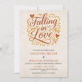 Falling in Love Modern Autumn Wedding  Kaart (Voorkant)