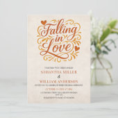Falling in Love Modern Autumn Wedding  Kaart (Staand voorkant)