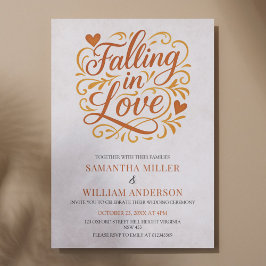 Falling in Love Modern Autumn Wedding  Kaart