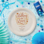 Falling in Love Modern Autumn Wedding Papieren Bordje (Feest)