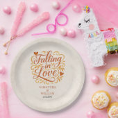 Falling in Love Modern Autumn Wedding Papieren Bordje (Feest)