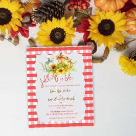 “Falling in Love” Pumpkins Fall Wedding Invitation
