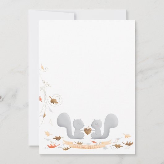 Falling in Love Squirrel Bridal Shower Uitnodiging (Voorkant)