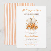 Falling in Love Twins Baby shower Uitnodiging (Voorkant / Achterkant)