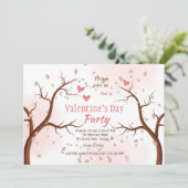 Falling in Love Valentijnsdag Party Invitation Kaart (Staand voorkant)