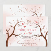 Falling in Love Valentijnsdag Party Invitation Kaart (Voorkant / Achterkant)