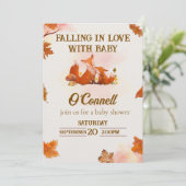 "Falling in Love with Baby" Baby shower invitation Kaart (Staand voorkant)