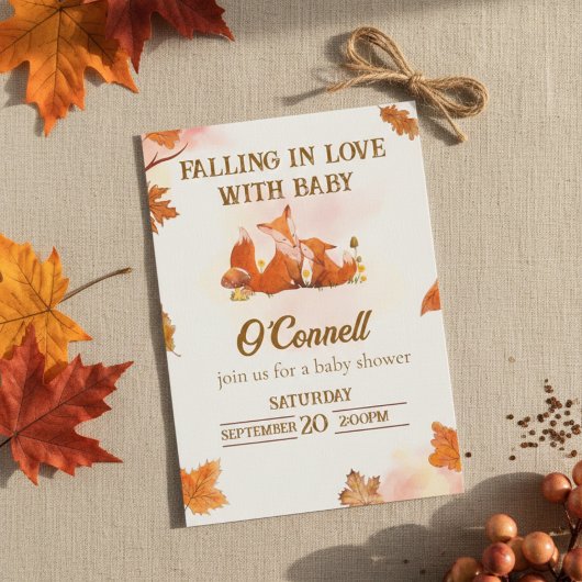 "Falling in Love with Baby" Baby shower invitation Kaart