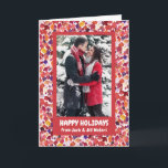 Falling Leaveert Waterverf CUSTOM PHOTO Holiday Kaart<br><div class="desc">Pas deze kaart aan door je eigen foto en tekst toe te voegen op de schattige achtergrond. Bekijk mijn winkel voor meer kleuren en design of laat me weten of je iets op maat wilt. Bedankt om met mij te winkelen!</div>