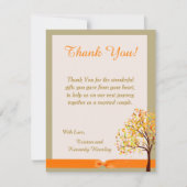 Falling Leaves 4x5 Flat Weddenschap Hartelijk dank Bedankkaart (Voorkant)