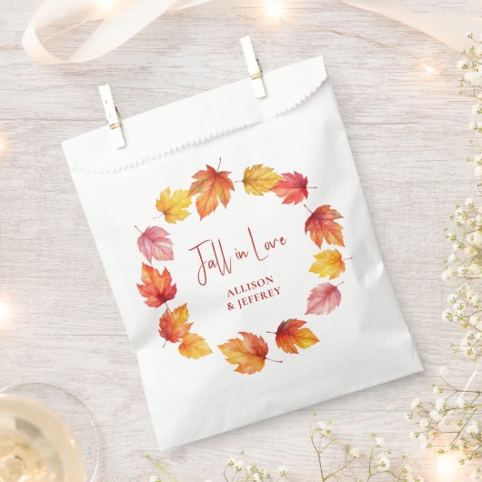 Falling Leaves Autumn Wedding Herfst verliefd Bedankzakje (Geknipt)