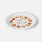 Falling Leaves Autumn Wedding Herfst verliefd Papieren Bordje (Gekanteld)