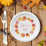 Falling Leaves Autumn Wedding Herfst verliefd Papieren Bordje<br><div class="desc">Prachtige waterverf val bladeren zetten deze bruiloft suite apart van de rest. U kunt alle tekst aanpassen. Coördineren van beschikbare items.</div>