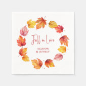 Falling Leaves Autumn Wedding Herfst verliefd Servet (Voorkant)