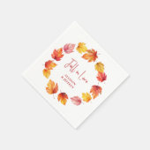 Falling Leaves Autumn Wedding Herfst verliefd Servet (Hoek)