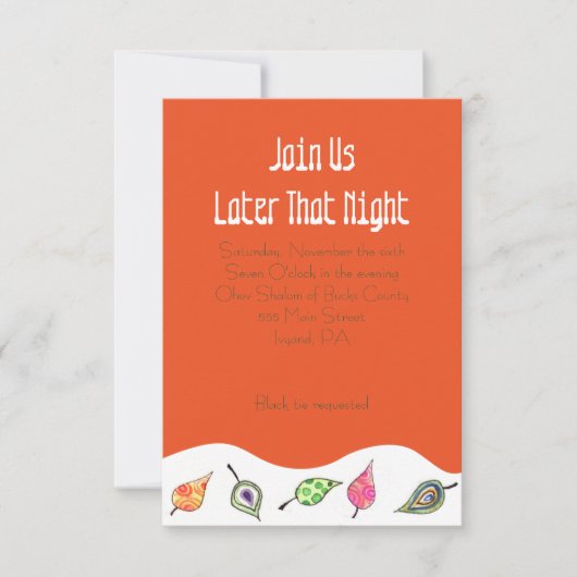 Falling Leaves Birds & Bees Bat Mitzvah Party Kaar Kaart (Voorkant)