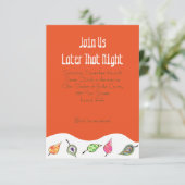 Falling Leaves Birds & Bees Bat Mitzvah Party Kaar Kaart (Staand voorkant)