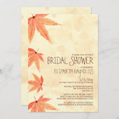Falling Leaves Bridal Shower Invitations Kaart (Voorkant / Achterkant)