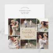 Falling Leaves Editable Color Thanksgiving Collage Feestdagenkaart (Voorkant / Achterkant)