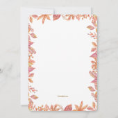 Falling Leaves Frame Photo Birth Announcement  Kaart (Achterkant)