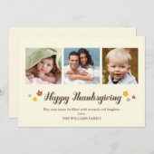 Falling Leaves Happy Thanksgiving Photo Feestdagenkaart (Voorkant / Achterkant)