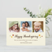 Falling Leaves Happy Thanksgiving Photo Feestdagenkaart (Staand voorkant)