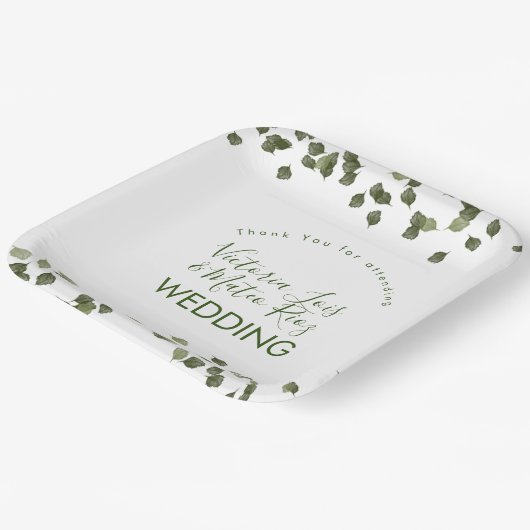 Falling Leaves Herfst Autumn Greenery Hartelijk da Papieren Bordje (Gebogen)