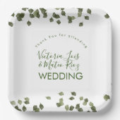 Falling Leaves Herfst Autumn Greenery Hartelijk da Papieren Bordje (Voorkant)