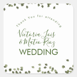 Falling Leaves Herfst Autumn Greenery Hartelijk da Vierkante Sticker