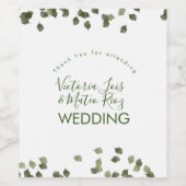 Falling Leaves Herfst Autumn Greenery Hartelijk da Wijn Etiket (Enkel label)