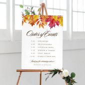 Falling Leaves Order of Events Wedding Timeline Poster
