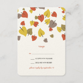 Falling Leaves RSVP Card Kaartje